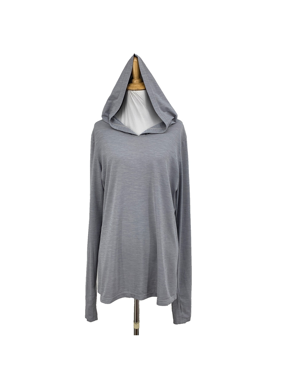 Anetik Hoodie Womens XL Extra Large Grey Premium Performance UPF 30 Thumbholes